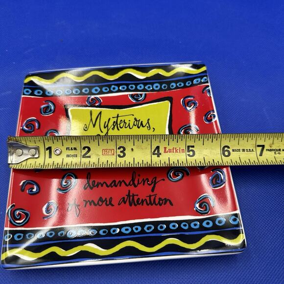 Joyce Shelton Plate Trinket Dish Fine Wining “Mysterious Seductive…Attention” - Picture 6 of 6